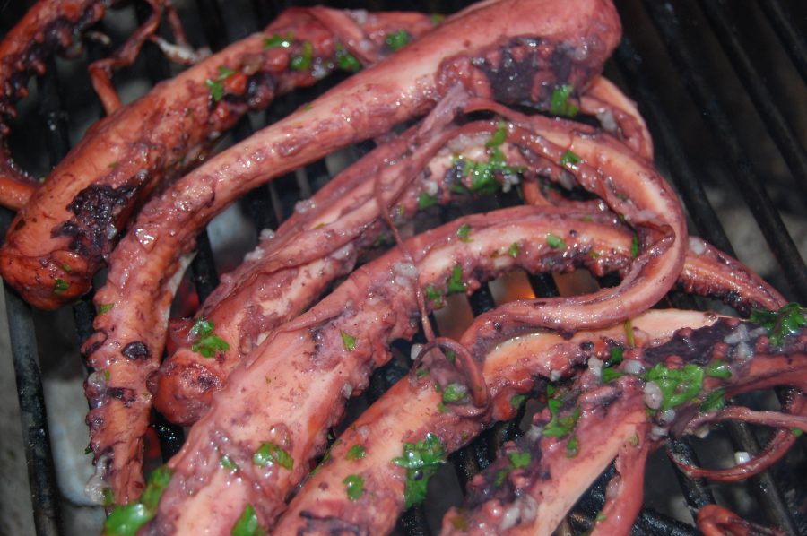 Gegrilde Octopus van de Barbecue