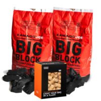 houtskool Big Block Kamado Joe + 1 doos aanmaakwokkels